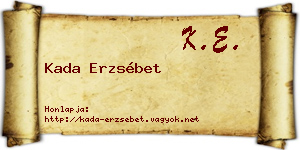 Kada Erzsébet névjegykártya